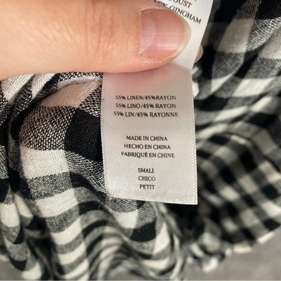 Rails Black & White Gingham Plaid Front Tie Cutout Sleeveless Mini Dress Small - Picture 10 of 10